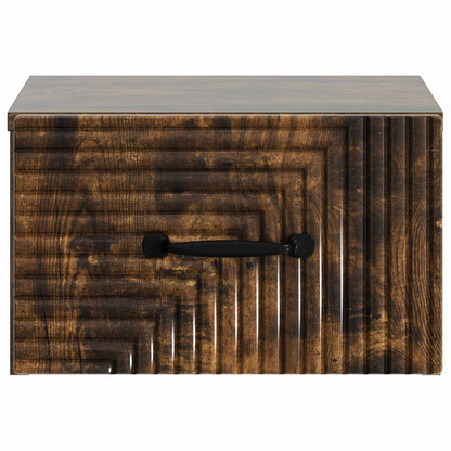 Mobiletto da notte a muro Rovere Fumo 34,5 x 33 x 20 cm | homemem39