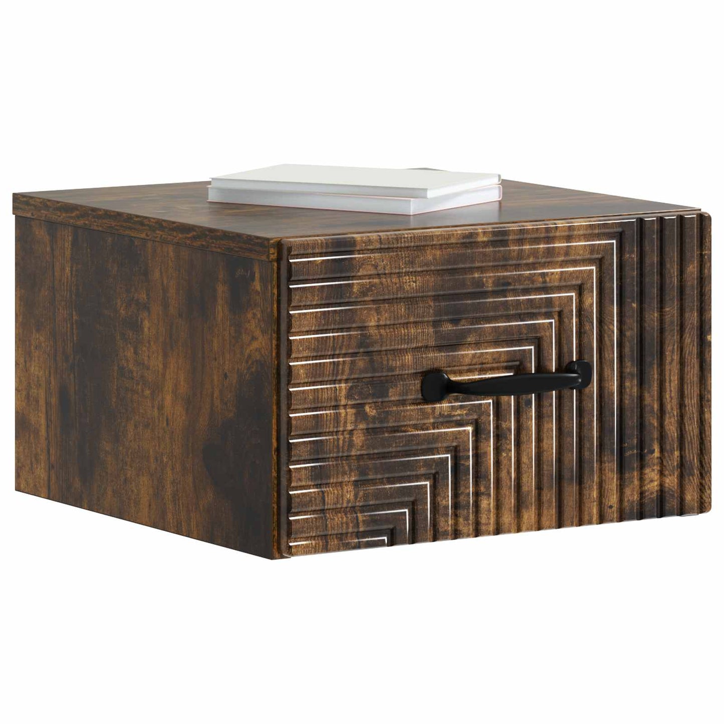 Mobiletto da notte a muro Rovere Fumo 34,5 x 33 x 20 cm