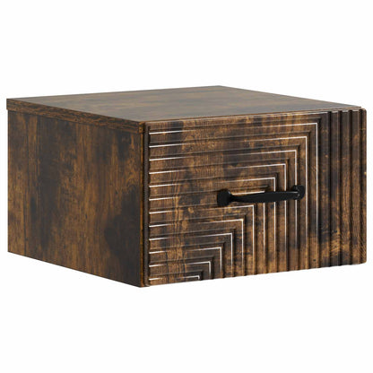 Mobiletto da notte a muro 2 pcs Rovere Fumo 34,5 x 33 x 20 cm | homemem39