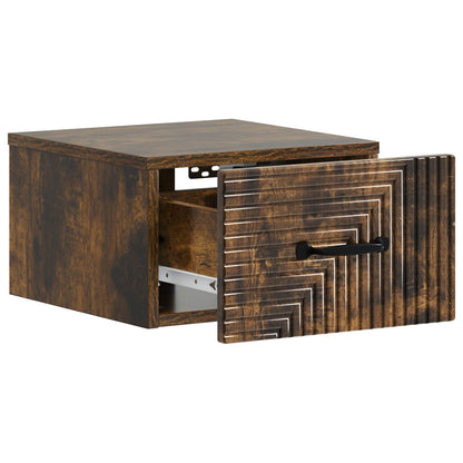 Mobiletto da notte a muro 2 pcs Rovere Fumo 34,5 x 33 x 20 cm | homemem39