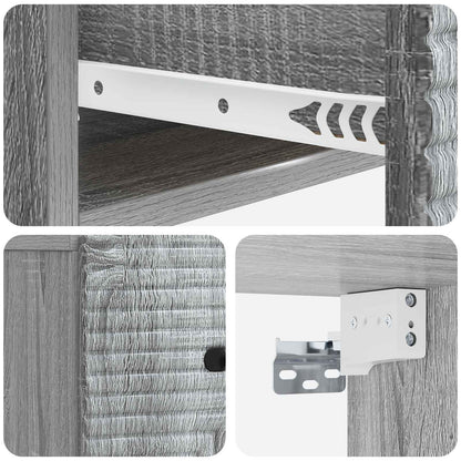 Mobiletto da notte a muro Grigio Sonoma 34,5 x 33 x 20 cm | homemem39