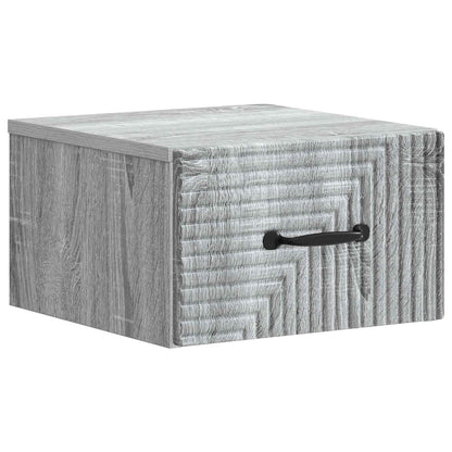 Mobiletto da notte a muro Grigio Sonoma 34,5 x 33 x 20 cm