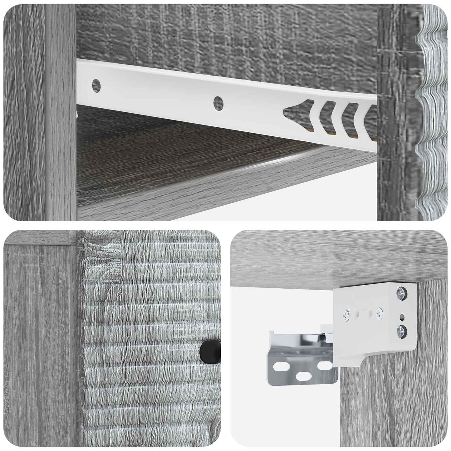 Mobiletto da notte a muro 2 pcs Grigio Sonoma 34,5 x 33 x 20 cm | homemem39