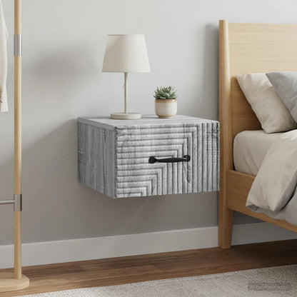Mobiletto da notte a muro 2 pcs Grigio Sonoma 34,5 x 33 x 20 cm