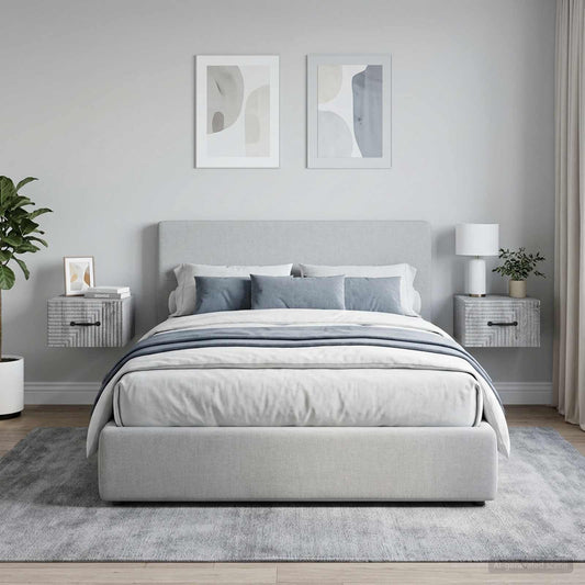 Mobiletto da notte a muro 2 pcs Grigio Sonoma 34,5 x 33 x 20 cm