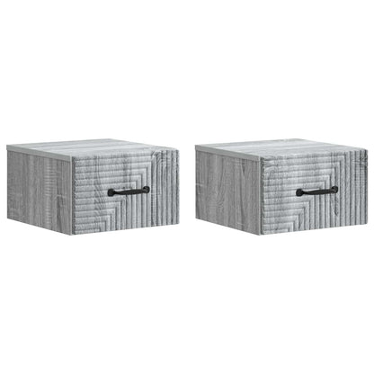 Mobiletto da notte a muro 2 pcs Grigio Sonoma 34,5 x 33 x 20 cm | homemem39
