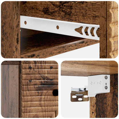Mobiletto da notte a muro Legno antico 34,5 x 33 x 20 cm