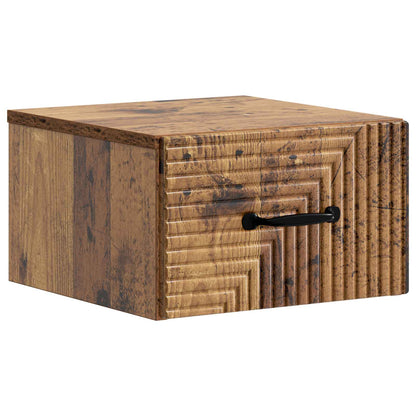 Mobiletto da notte a muro Legno antico 34,5 x 33 x 20 cm | homemem39