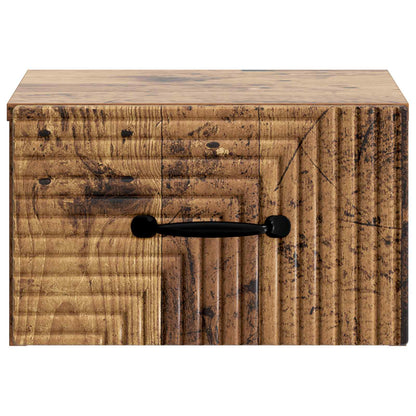 Mobiletto da notte a muro Legno antico 34,5 x 33 x 20 cm | homemem39