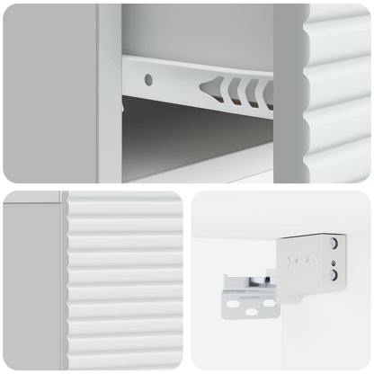 Mobiletto da notte a muro con cassetto Bianco 49 x 34,5 x 20 cm | homemem39