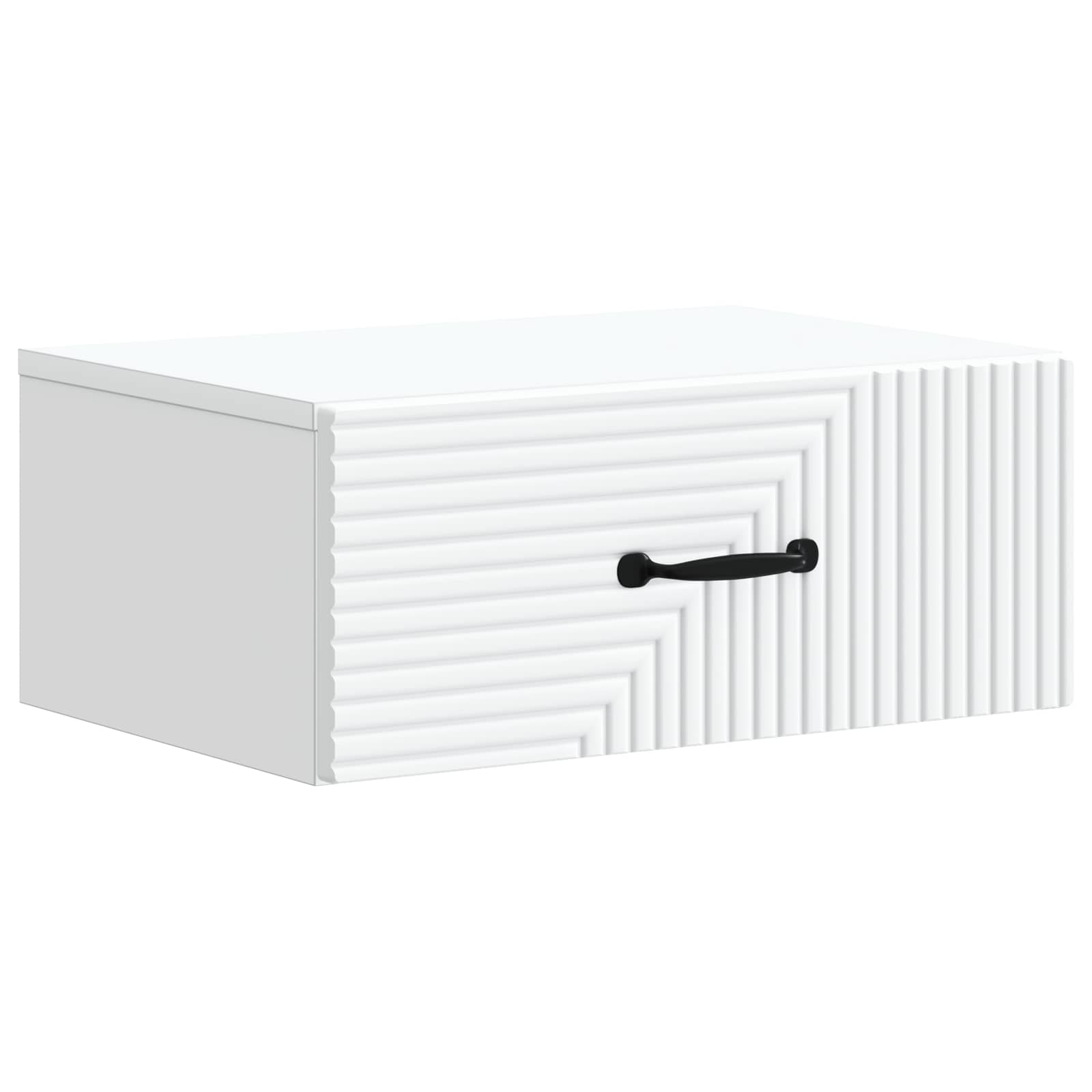 Mobiletto da notte a muro con cassetto Bianco 49 x 34,5 x 20 cm | homemem39