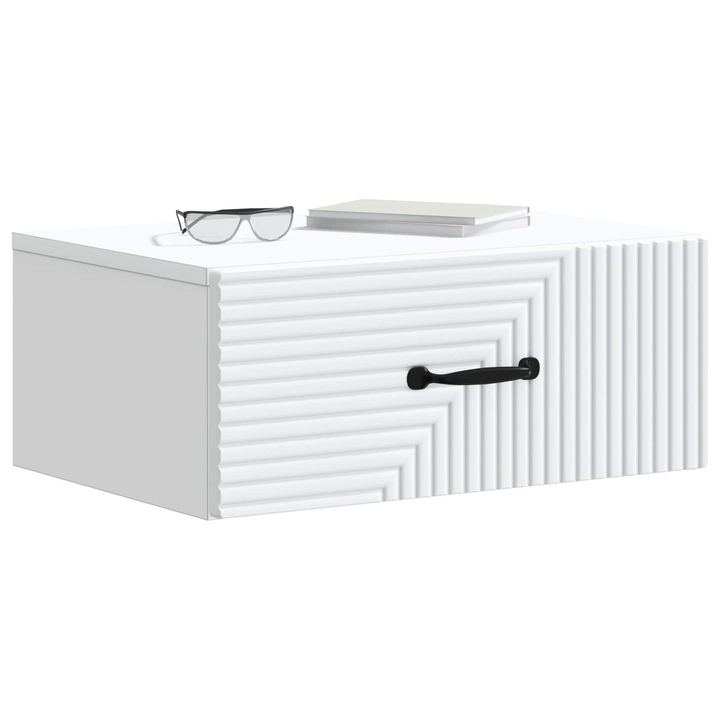 Mobiletto da notte a muro con cassetto Bianco 49 x 34,5 x 20 cm | homemem39