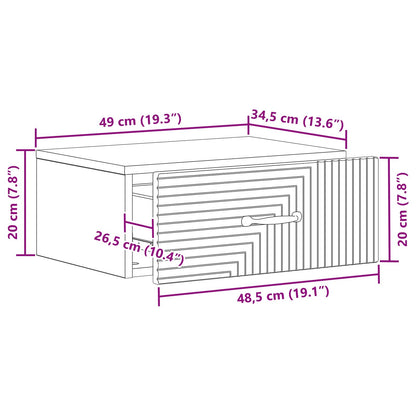 Mobiletto da notte a muro con cassetto Bianco 49 x 34,5 x 20 cm | homemem39