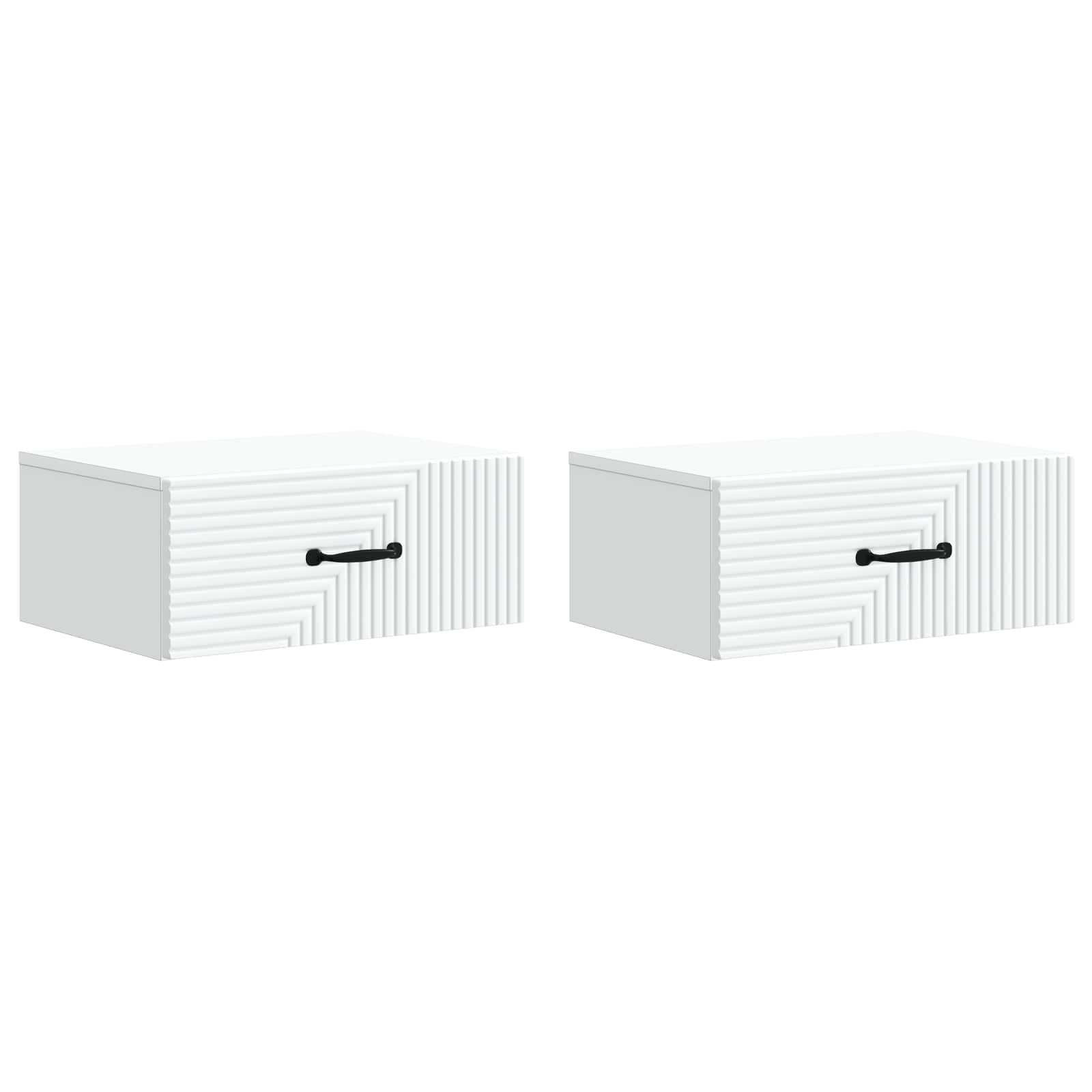 Mobiletto da notte a muro 2 pcs Bianco 49 x 34,5 x 20 cm | homemem39