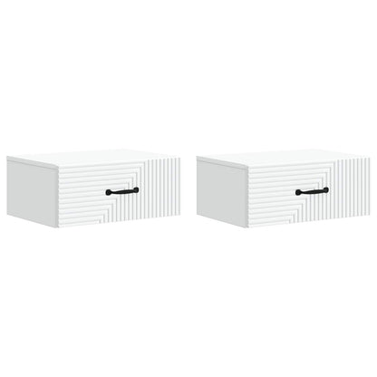 Mobiletto da notte a muro 2 pcs Bianco 49 x 34,5 x 20 cm | homemem39