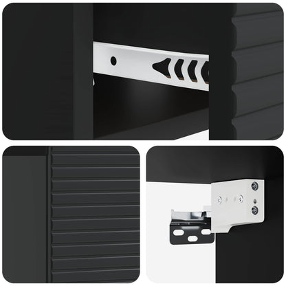 Mobiletto da notte a muro 2 pcs Nero 49 x 34,5 x 20 cm | homemem39