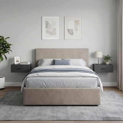 Mobiletto da notte a muro 2 pcs Nero 49 x 34,5 x 20 cm | homemem39