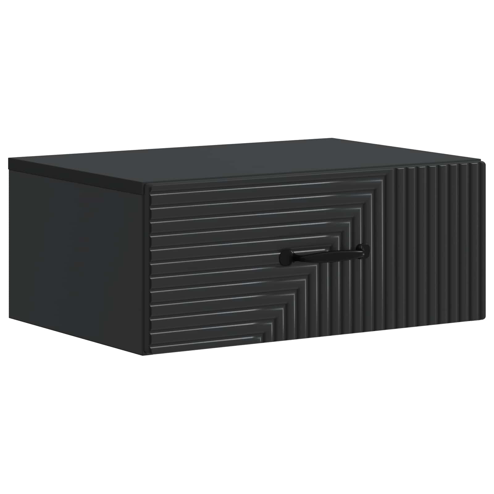 Mobiletto da notte a muro 2 pcs Nero 49 x 34,5 x 20 cm | homemem39