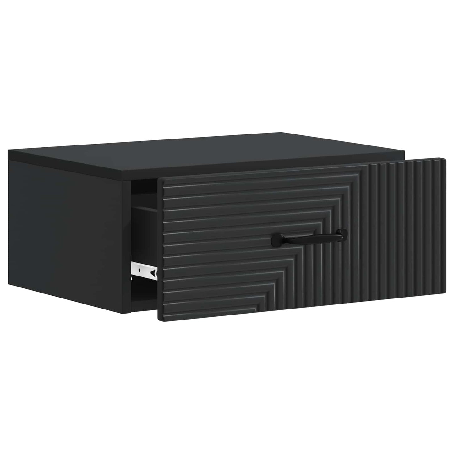 Mobiletto da notte a muro 2 pcs Nero 49 x 34,5 x 20 cm | homemem39
