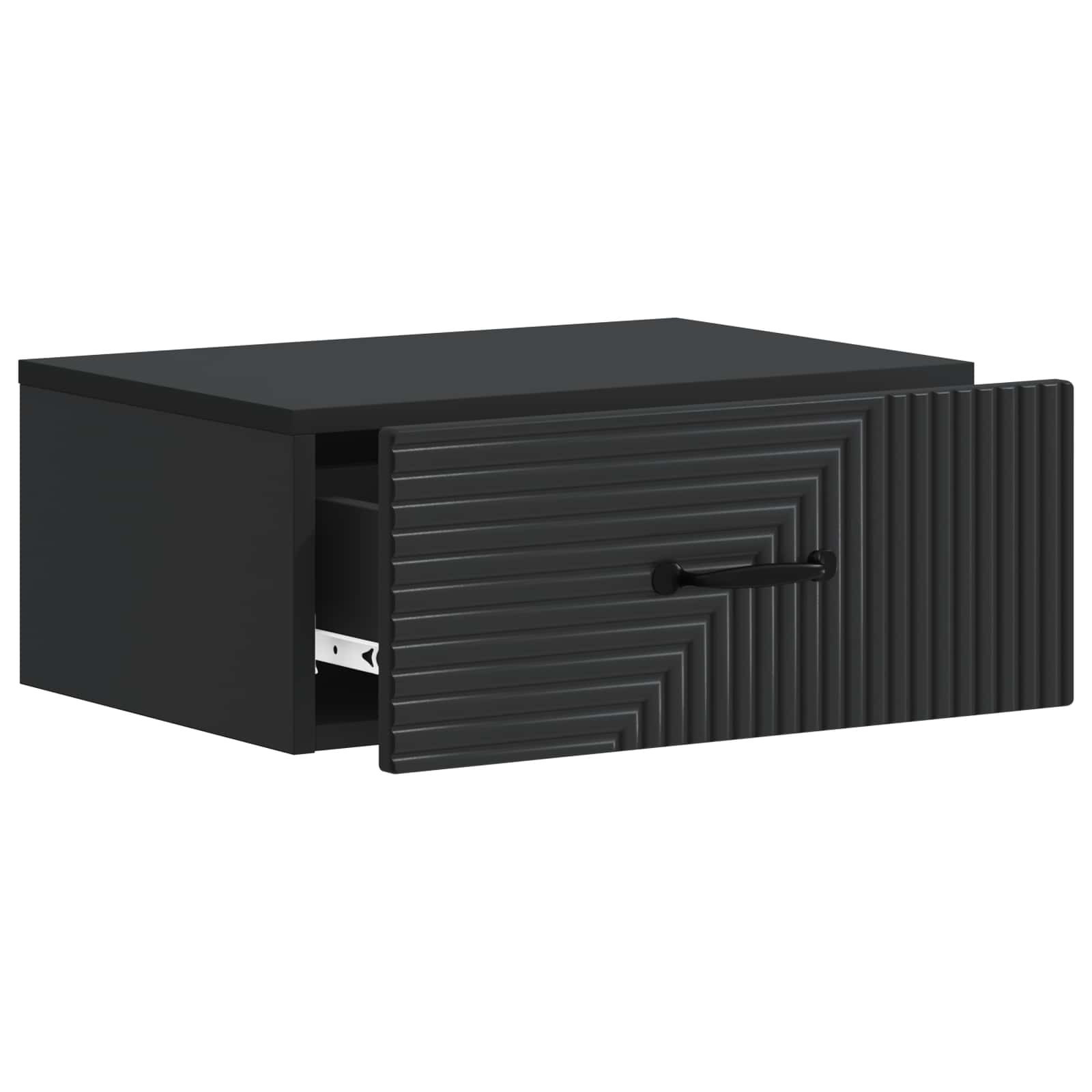 Mobiletto da notte a muro 2 pcs Nero 49 x 34,5 x 20 cm | homemem39