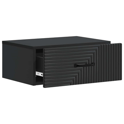 Mobiletto da notte a muro 2 pcs Nero 49 x 34,5 x 20 cm | homemem39