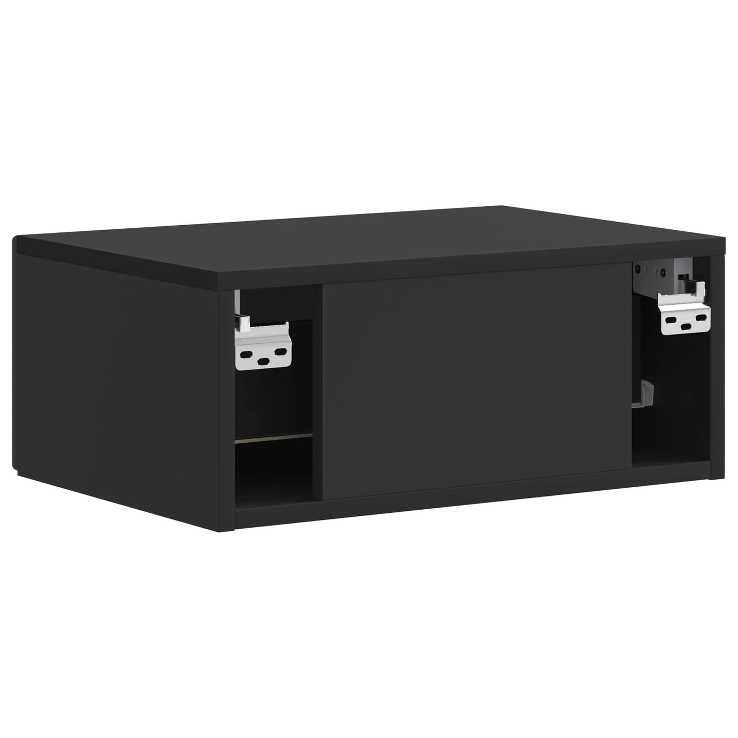 Mobiletto da notte a muro 2 pcs Nero 49 x 34,5 x 20 cm | homemem39