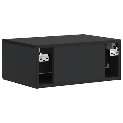 Mobiletto da notte a muro 2 pcs Nero 49 x 34,5 x 20 cm | homemem39