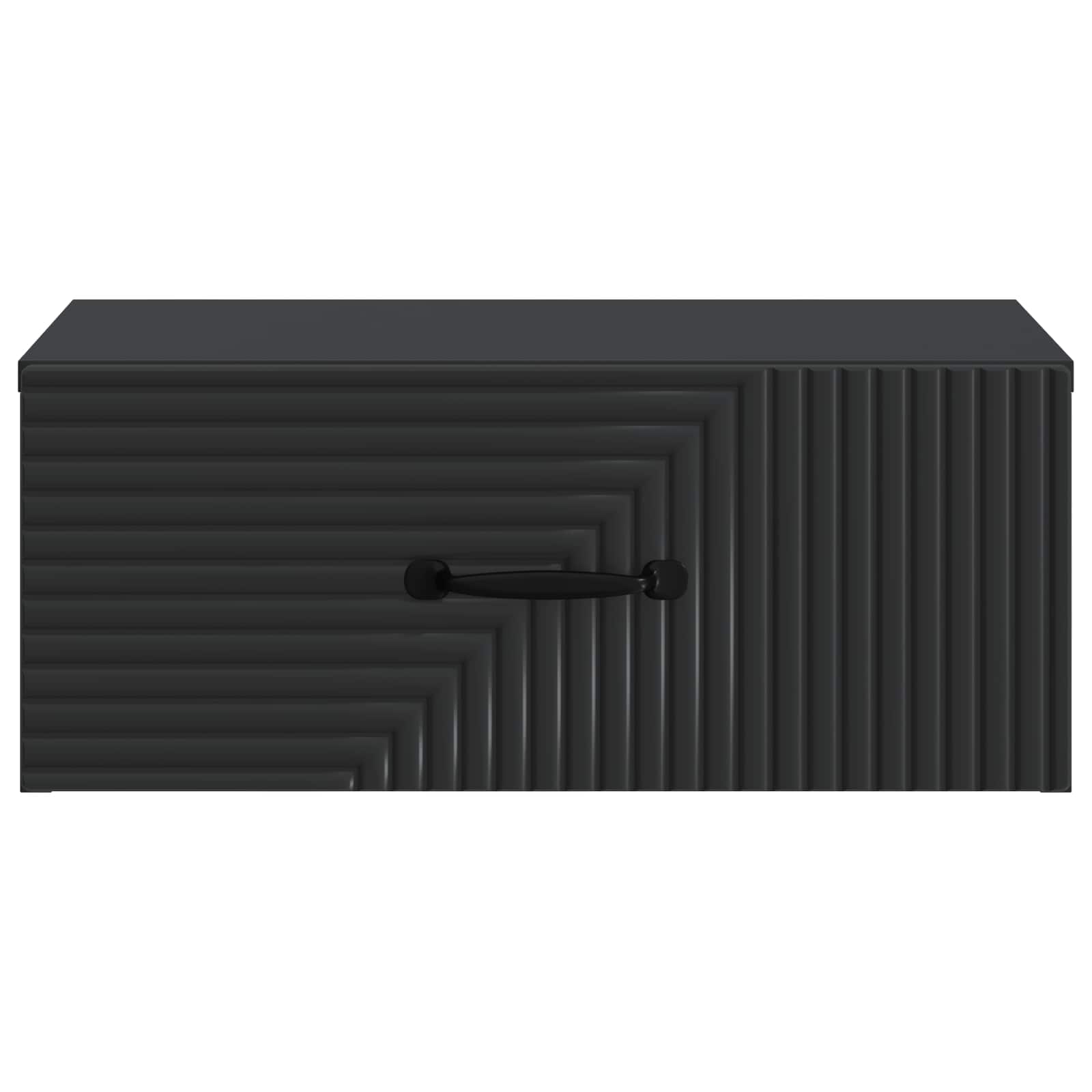 Mobiletto da notte a muro 2 pcs Nero 49 x 34,5 x 20 cm | homemem39