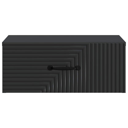 Mobiletto da notte a muro 2 pcs Nero 49 x 34,5 x 20 cm | homemem39