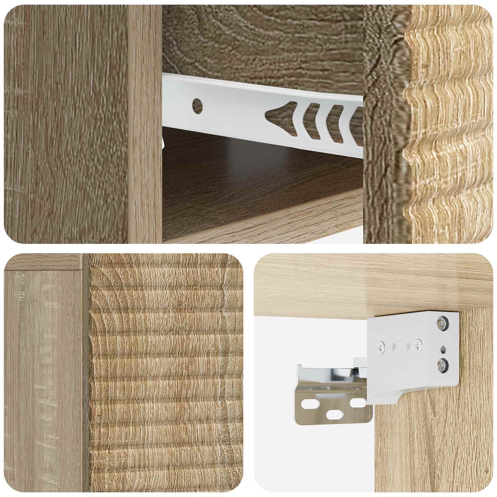 Mobiletto da notte a muro Rovere Sonoma 49 x 34,5 x 20 cm | homemem39