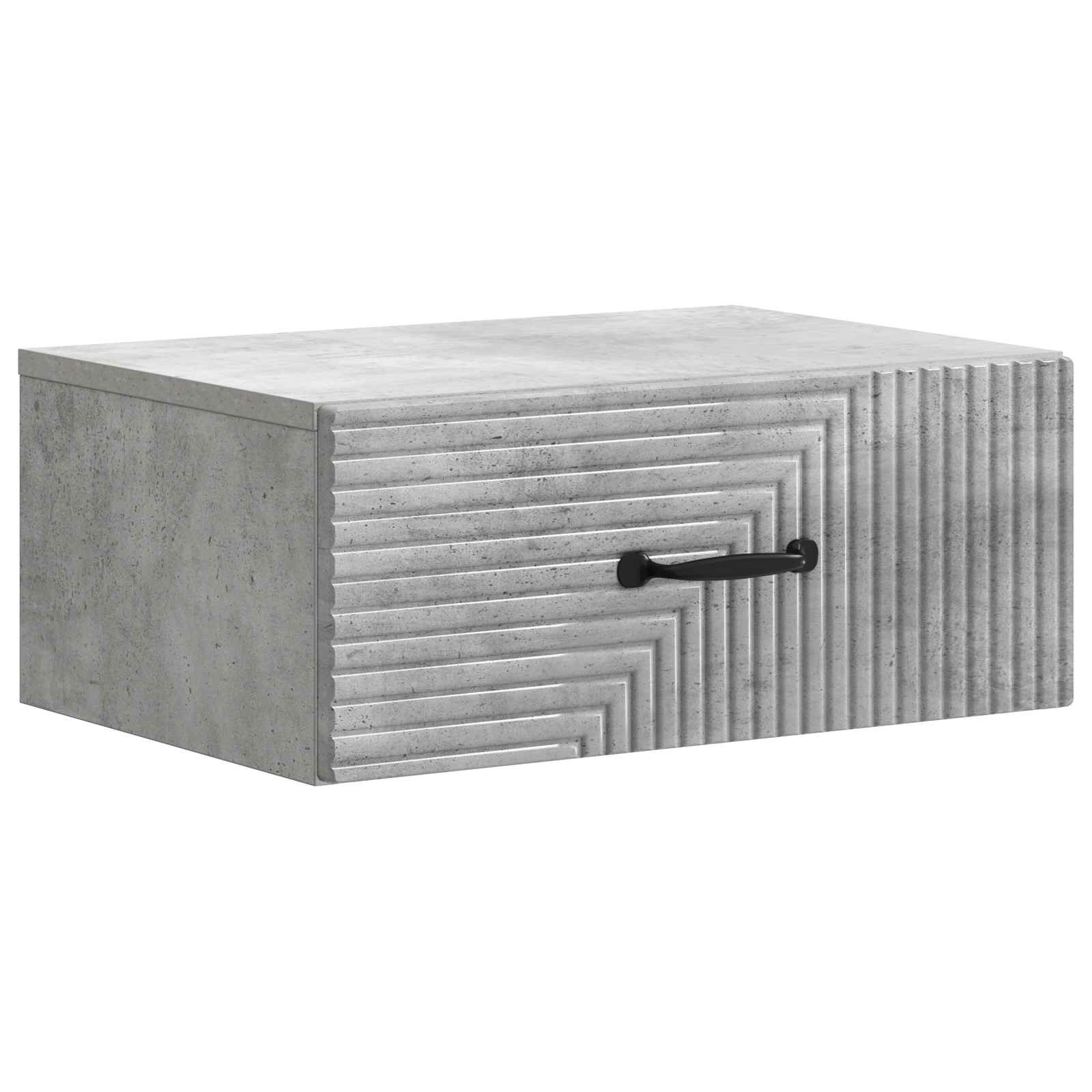 Mobiletto da notte a muro con cassetto 2 pcs Grigio Cemento | homemem39