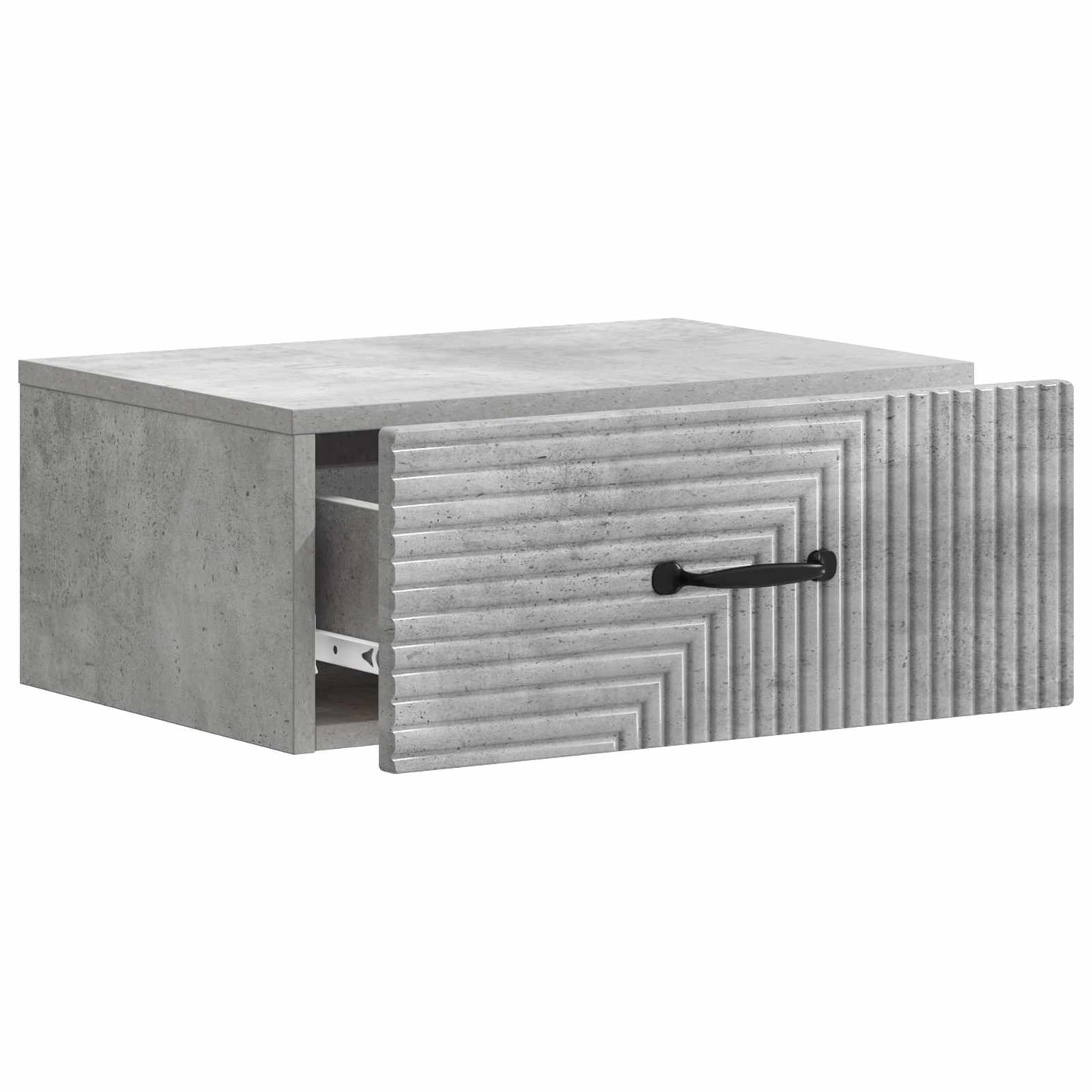 Mobiletto da notte a muro con cassetto 2 pcs Grigio Cemento | homemem39