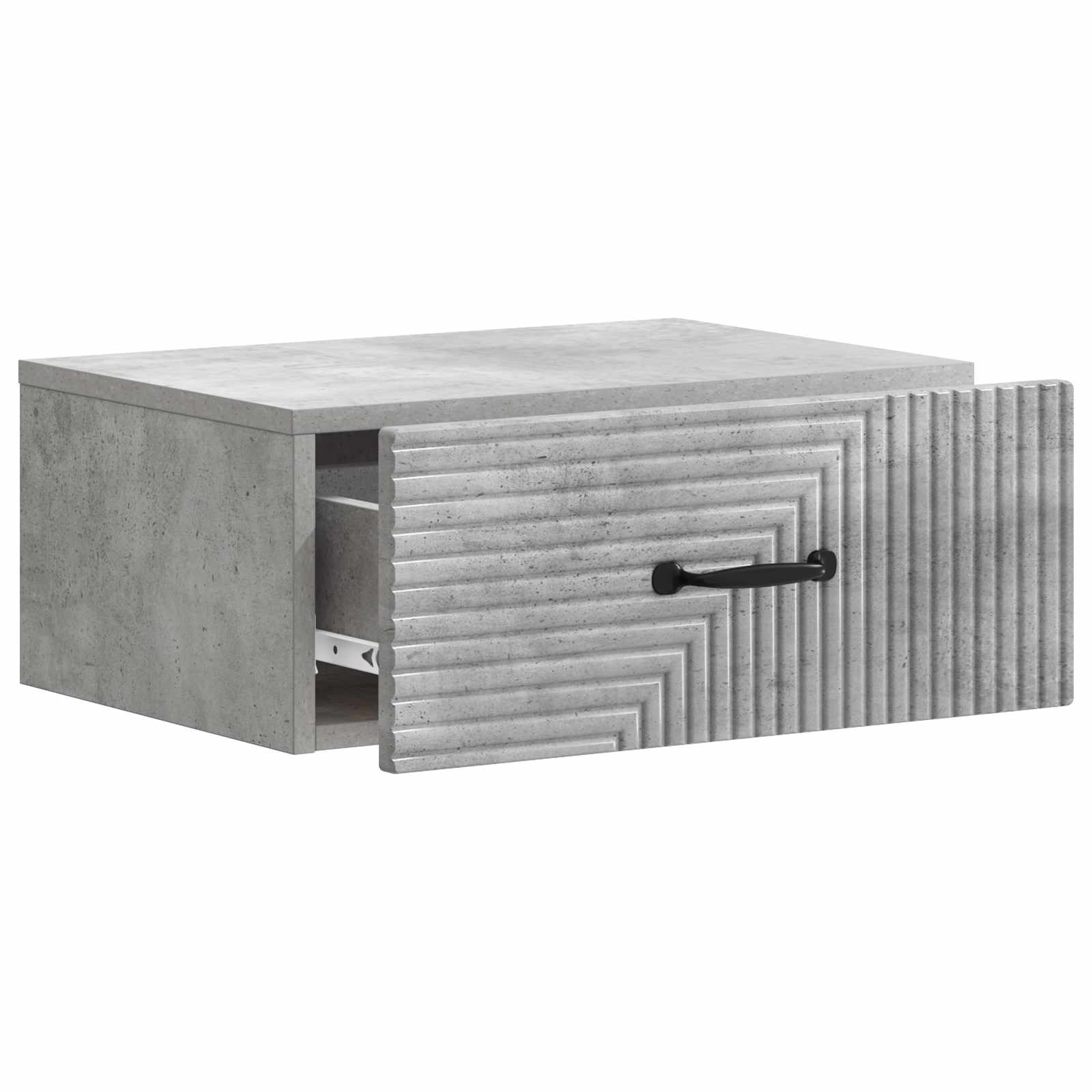 Mobiletto da notte a muro con cassetto 2 pcs Grigio Cemento | homemem39
