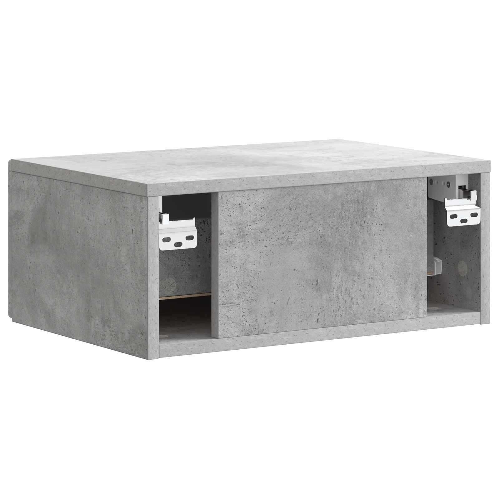 Mobiletto da notte a muro con cassetto 2 pcs Grigio Cemento | homemem39