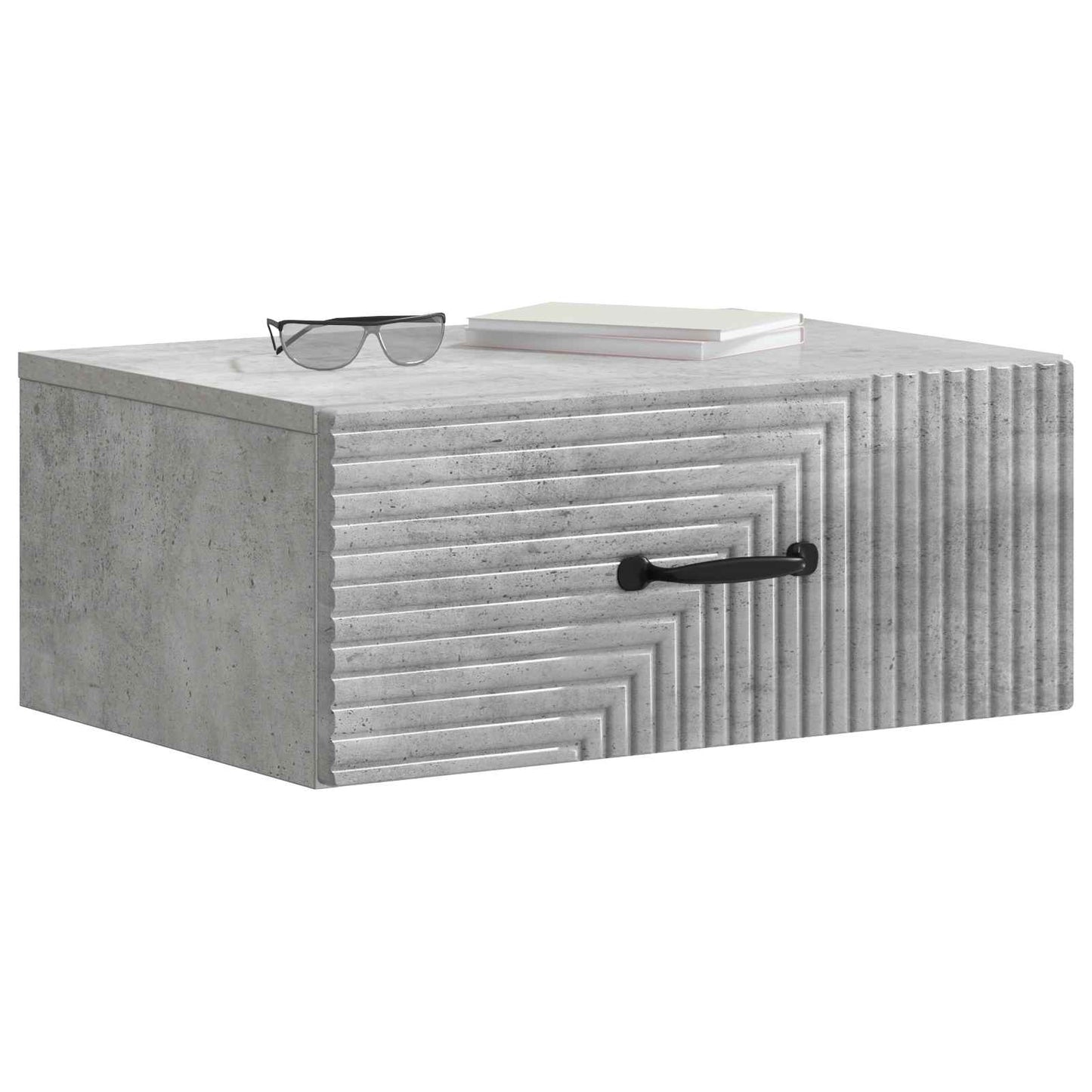 Mobiletto da notte a muro con cassetto 2 pcs Grigio Cemento | homemem39