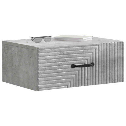 Mobiletto da notte a muro con cassetto 2 pcs Grigio Cemento | homemem39