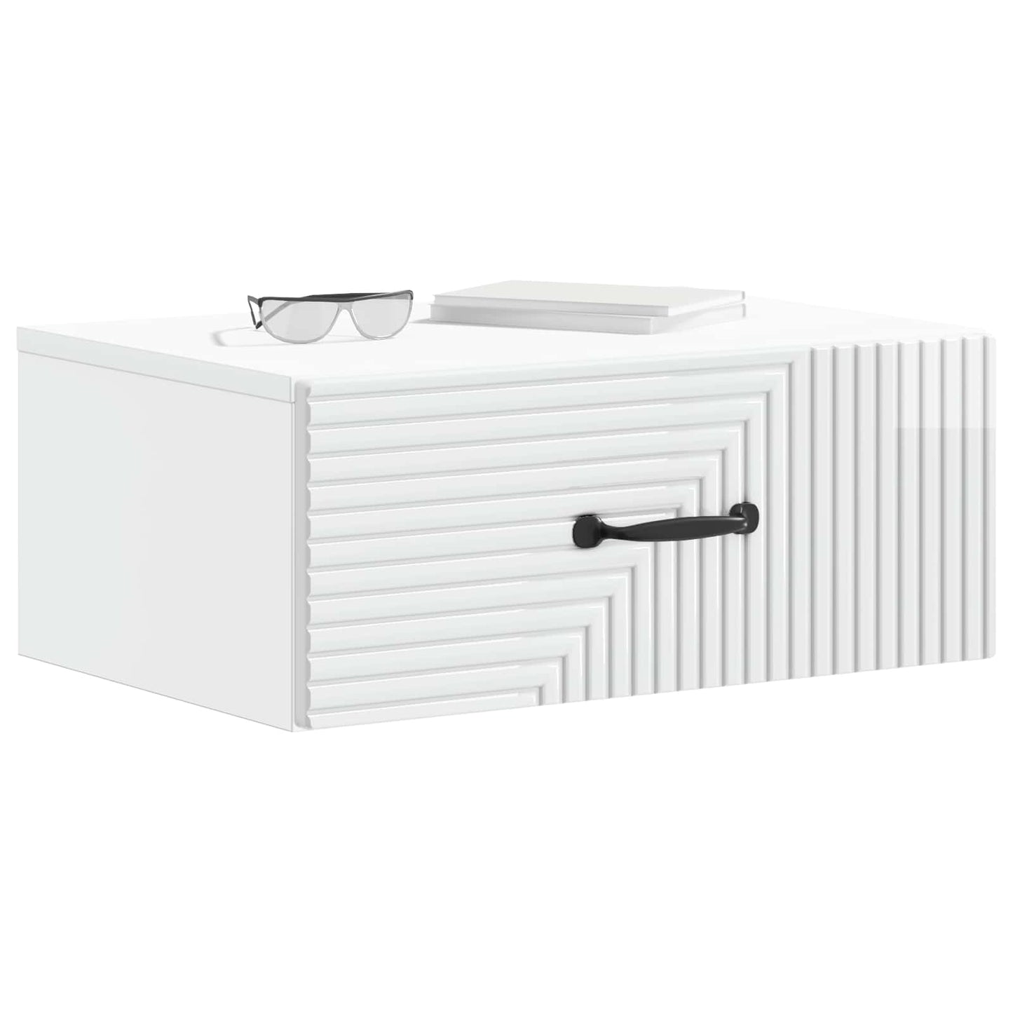 Mobiletto da notte a muro Bianco Lucido 49 x 34,5 x 20 cm | homemem39