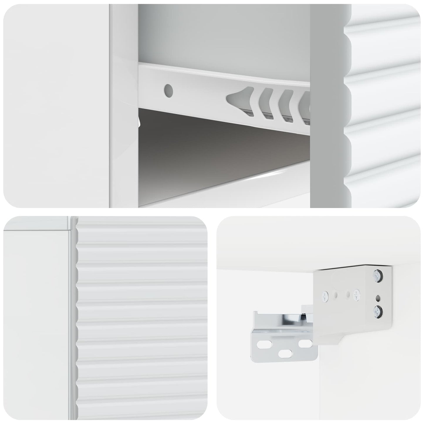 Mobiletto da notte a muro 2 pcs Bianco Lucido 49 x 34,5 x 20 cm | homemem39