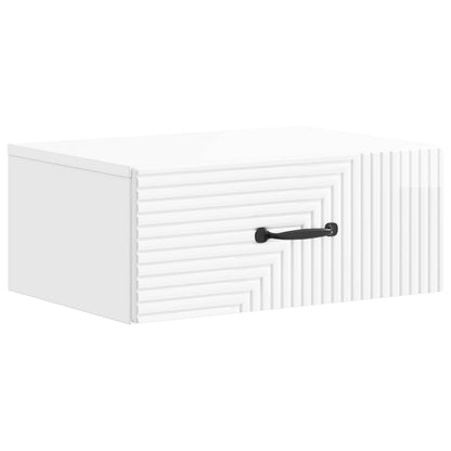 Mobiletto da notte a muro 2 pcs Bianco Lucido 49 x 34,5 x 20 cm | homemem39