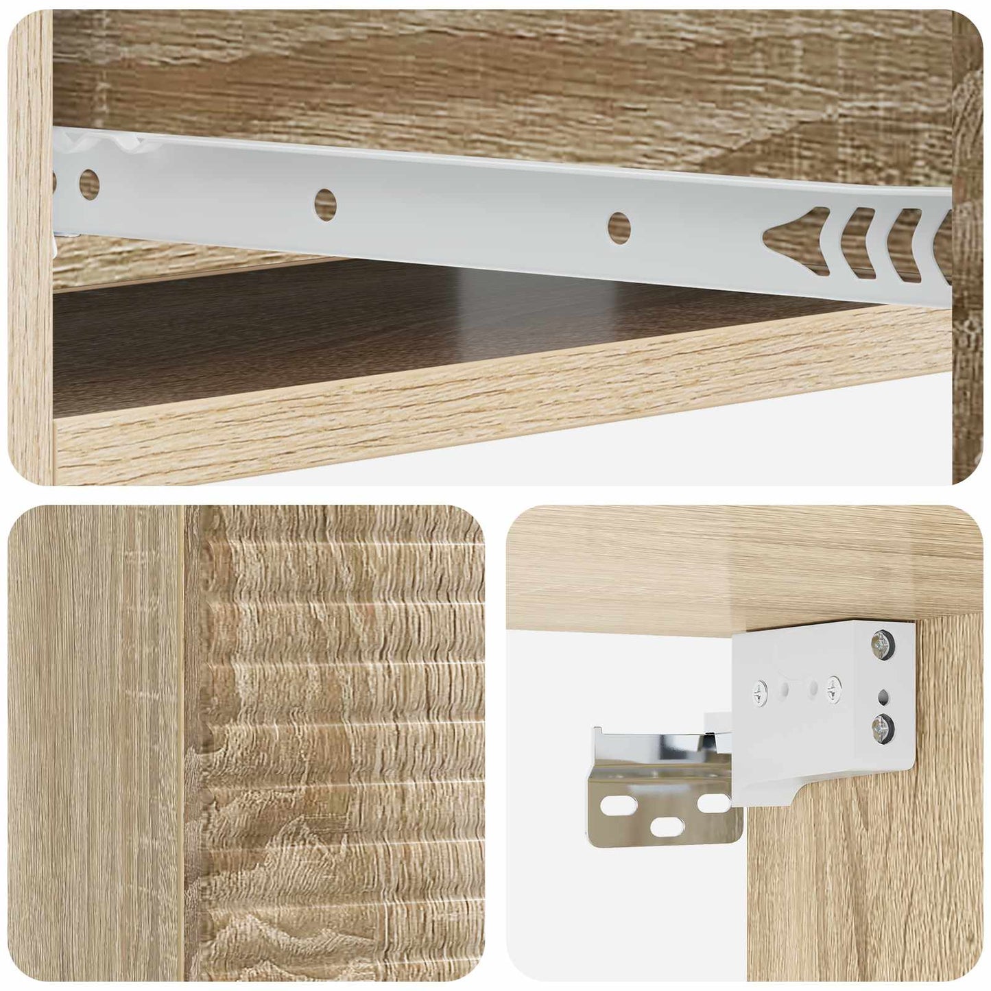 Tavolino da Parete Laterale Rovere Sonoma 59 x 34,5 x 17 cm | homemem39