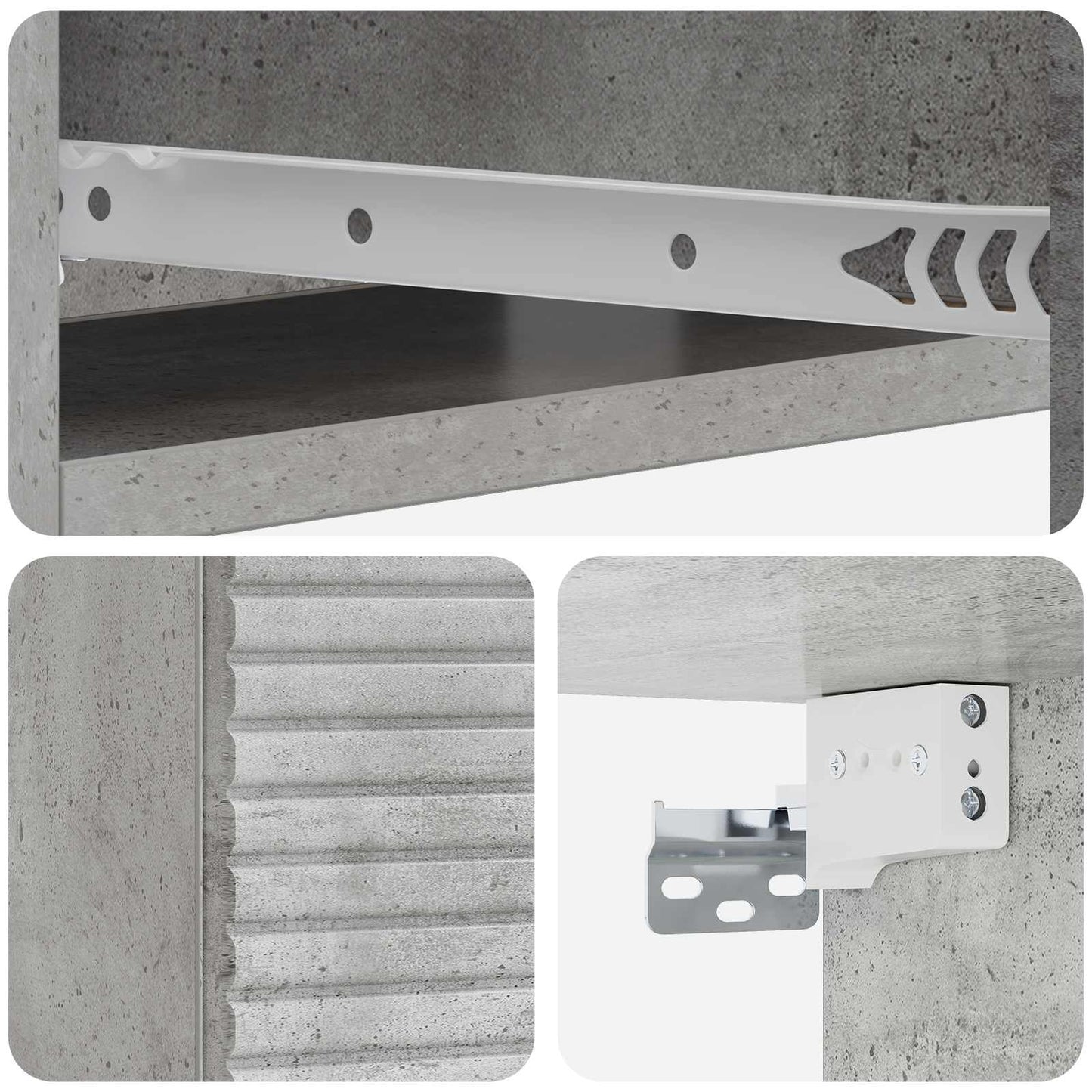 Tavolino da Parete Laterale Grigio Cemento 59 x 34,5 x 17 cm | homemem39