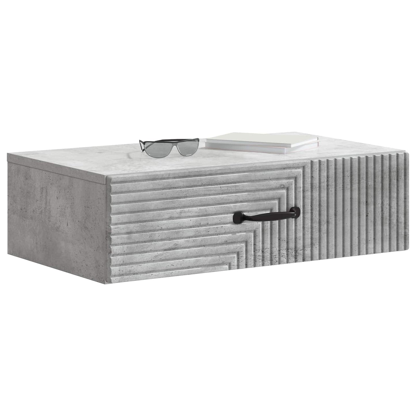Tavolino da Parete Laterale Grigio Cemento 59 x 34,5 x 17 cm