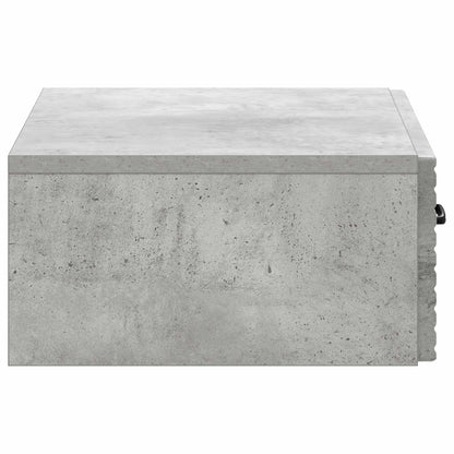 Tavolino da Parete Laterale Grigio Cemento 59 x 34,5 x 17 cm