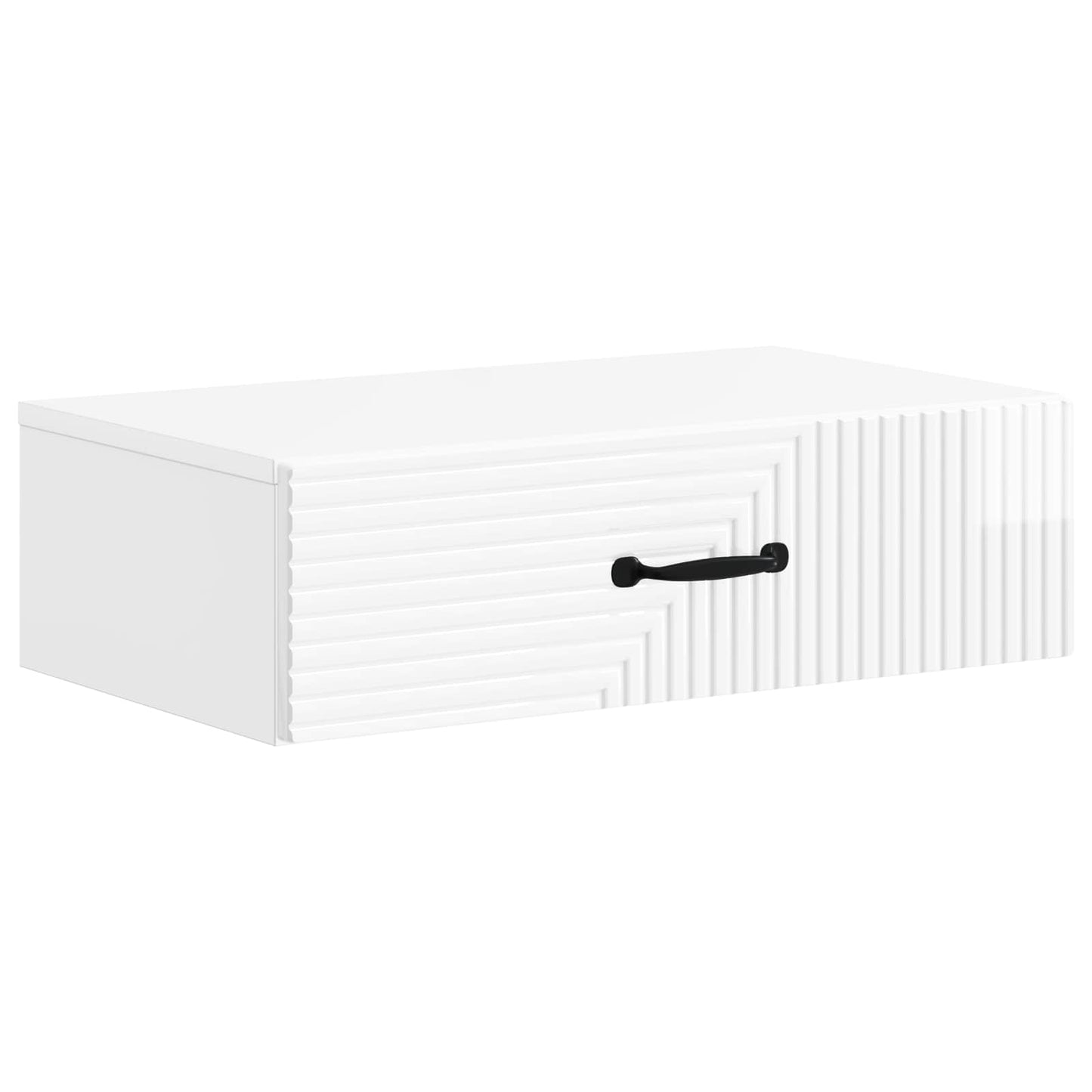 Tavolino da Parete Laterale Bianco Lucido 59 x 34,5 x 17 cm