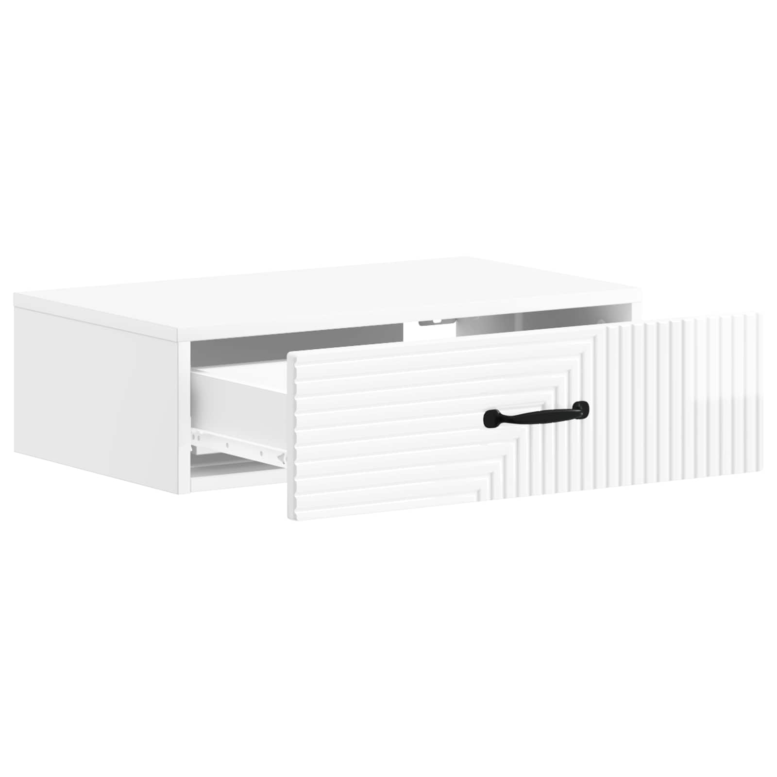 Tavolino da Parete Laterale Bianco Lucido 59 x 34,5 x 17 cm | homemem39