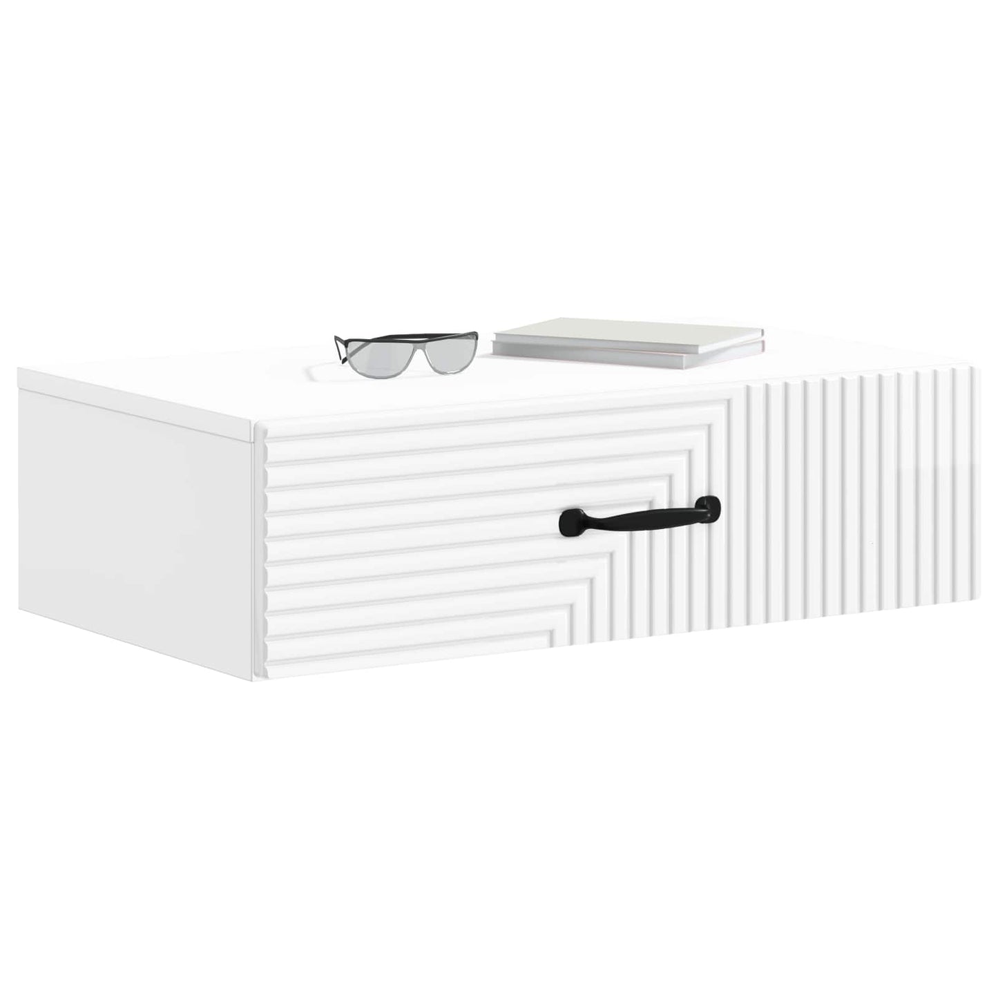 Tavolino da Parete Laterale Bianco Lucido 59 x 34,5 x 17 cm | homemem39