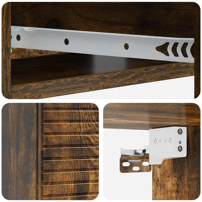 Tavolino da Parete Laterale Rovere Fumo 59 x 34,5 x 17 cm