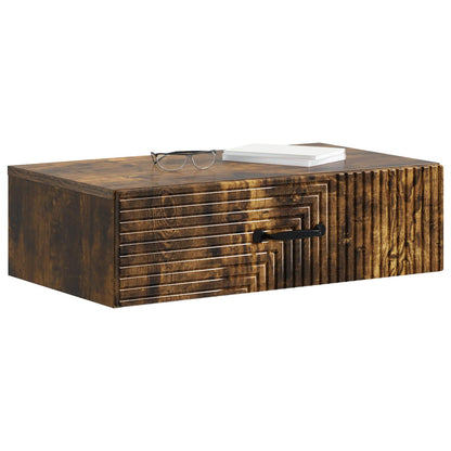Tavolino da Parete Laterale Rovere Fumo 59 x 34,5 x 17 cm