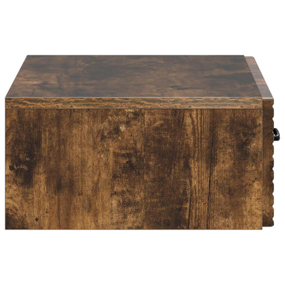 Tavolino da Parete Laterale Rovere Fumo 59 x 34,5 x 17 cm