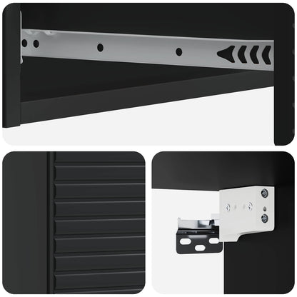 Tavolino da Parete Laterale Nero 87,5 x 34,5 x 17 cm | homemem39